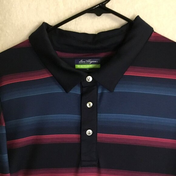 Ben Hogan Performance 3-Button Men's Golf Polo Sz XXXL Colorful Striped Lined - Picture 3 of 15